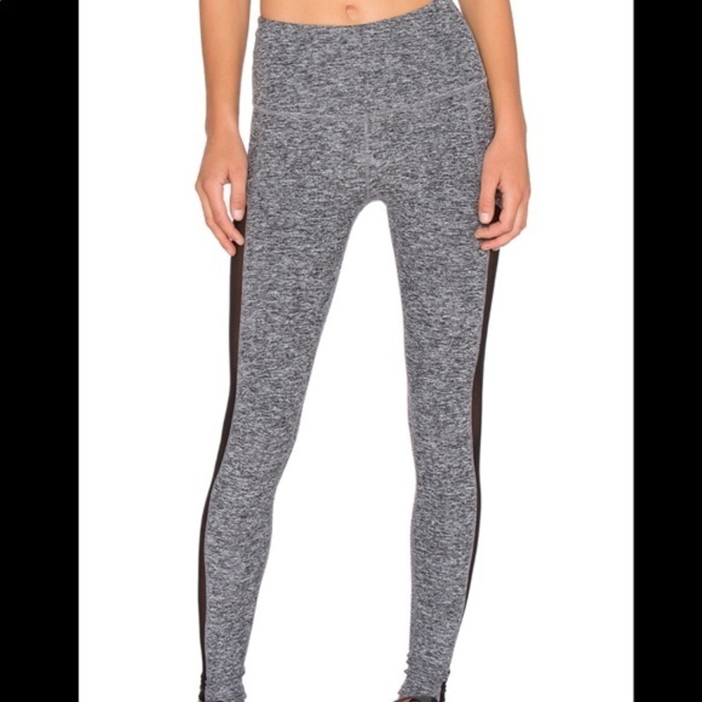 Beyond Yoga Small Gray Black Sheer Mesh Side Leggings Yoga Pants
